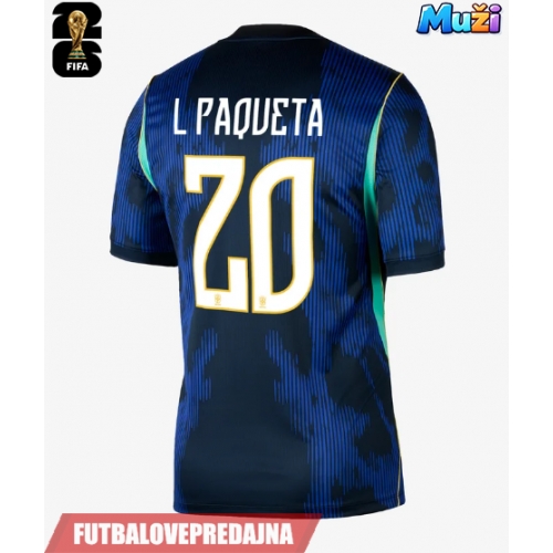 Lacne Muži Futbalové dres Brazília Lucas Paqueta #20 MS 2026 Krátky Rukáv - Preč